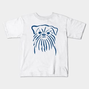 Brussels Griffon (Beige and Blue) Kids T-Shirt